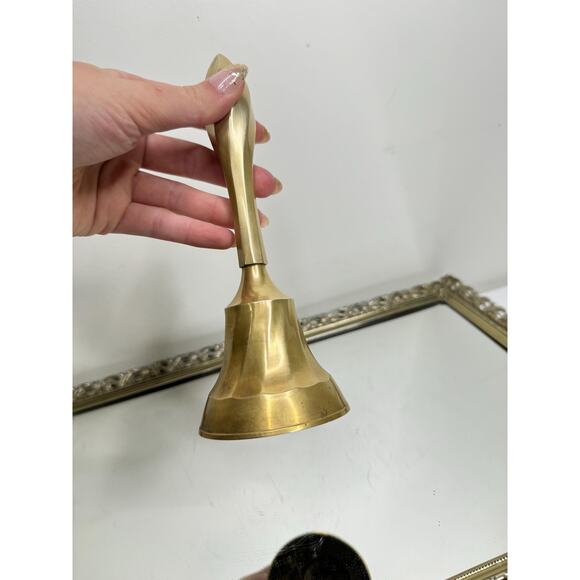 Vintage Brass Hand Bell - Handheld Solid Brass Bell with Charming Tone - Picture 7 of 8